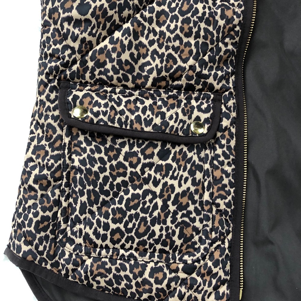 New with tags J CREW LEOPARD PRINT VEST 2 Pockets - Picture 7 of 8